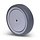 Rubber wiel 125 mm - kogellager asgat 8 mm - 125 kg