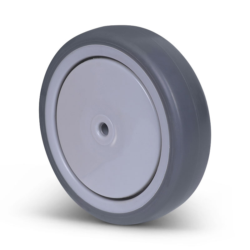 Rubber wiel 125 mm - kogellager asgat 8 mm - 125 kg