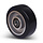 Rubber wiel 125 mm - kogellager asgat 20 mm - 250 kg