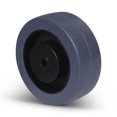Rubber wiel 100 mm - kogellager asgat 8 mm - 180 kg