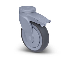 TPR rubber zwenkwiel met rem 125 mm - 100 kg