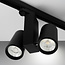 Dubbele LED Spot voor 3-fase Rail Verlichting 4-aderig Dual Black 2x20W Black