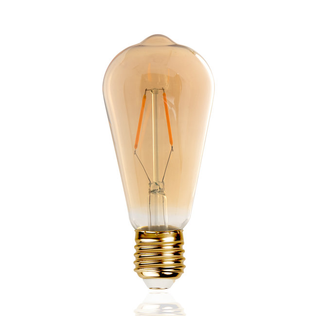 E27 LED Filament Lamp 2200K 2,5W Dimbaar ST64 Amber