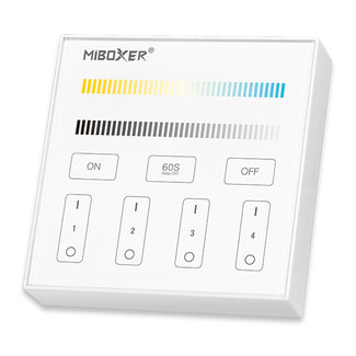 MiBoxer/Mi-Light Wandbediening | CCT | 4-zone | Wit | Batterij