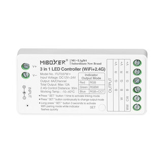 MiBoxer/Mi-Light 3 in 1 LED Controller | WiFi + 2.4GHz | RGB/RGBW/RGB+CCT | FUT037W+