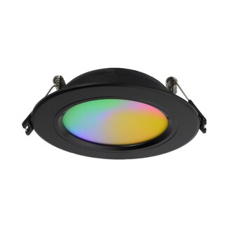 MiBoxer/Mi-Light LED Downlight - 6W - ø120mm - RGB+CCT - IP44 - Inbouw - Rond - Zwart - FUT068-B