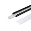 LED Strip profiel 1,5m | 10x23mm | Opbouw | Zwart | incl. afdekkap opaal