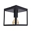 Plafondlamp vierkant | Zwart | Incl. E27 lamp - 4W - 2400K | Dimbaar | E27 fitting  | Industriële design