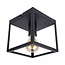 Plafondlamp vierkant | Zwart | Incl. E27 lamp - 4W - 2400K | Dimbaar | E27 fitting  | Industriële design