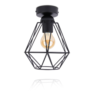 PURPL Plafondlamp Zwart | Incl. lamp E27 - 4w - 2400K | Dimbaar | E27 fitting | Industriële design