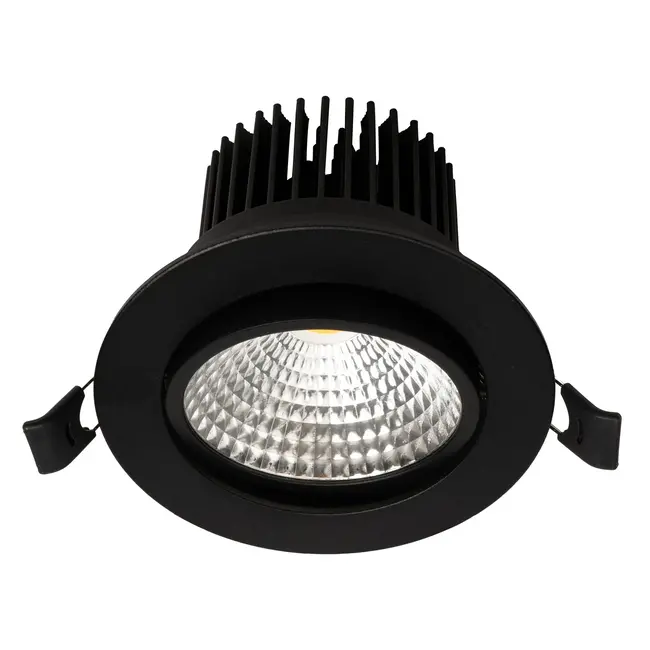 PURPL LED Inbouwspot - 7W - 4000K Helder wit - Ø108mm - Dimbaar - IP40 - Kantelbaar - Rond - Zwart