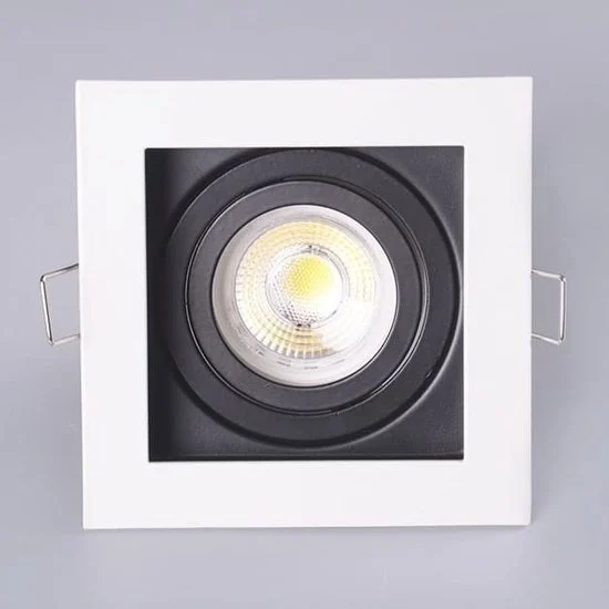 PURPL LED GU10 Armatuur Zwart-Wit Verzonken Vierkant IP20 Incl. Fitting, foto 2 van 3