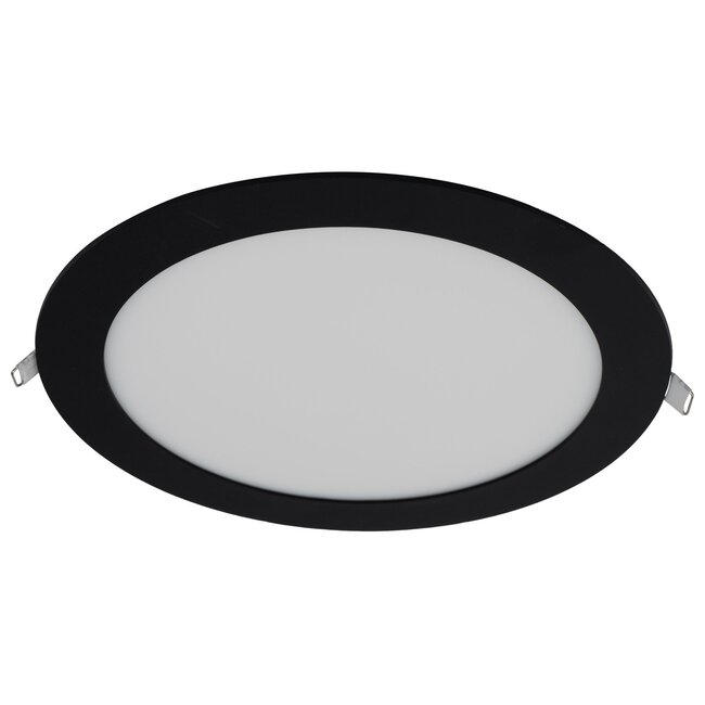 LED Downlight - 18W - ø225mm - 4000K Helder Wit - IP40 - Inbouw - Rond - Zwart