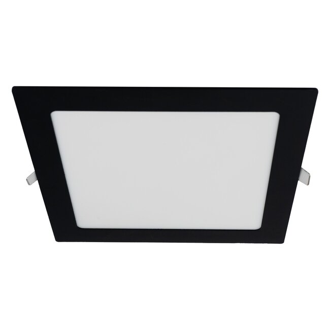 LED Downlight - 18W - 225x225 mm - 3000K Warm Wit - IP40 - Vierkant - Inbouw - Vierkant - Zwart