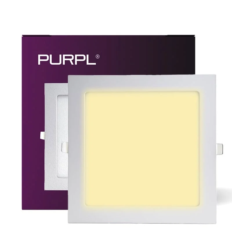 PURPL LED Downlight - 12W - 170x170 mm - 3000K Warm Wit - IP40 - Inbouw - Vierkant