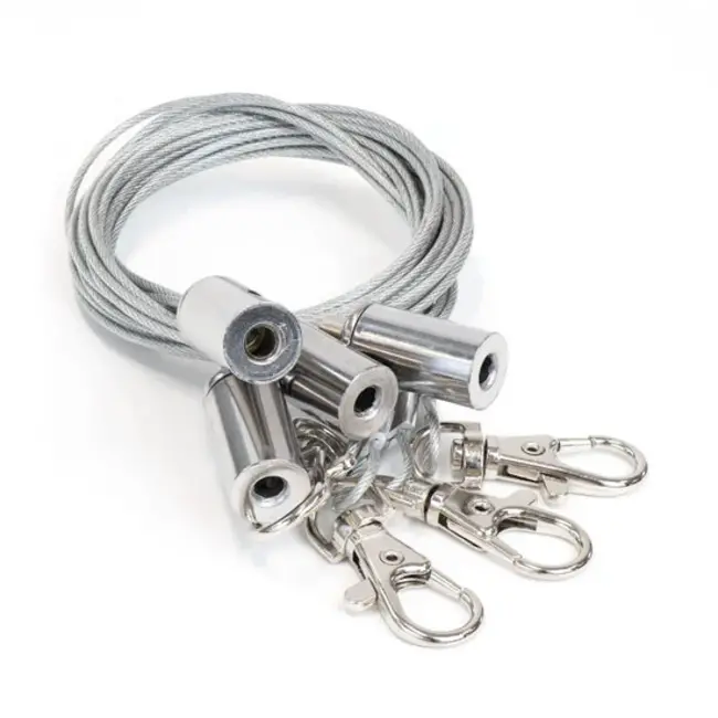PURPL LED Paneel Ophangset - 4 staalkabels van 1.2 Meter - Incl. bevestigingsmaterialen