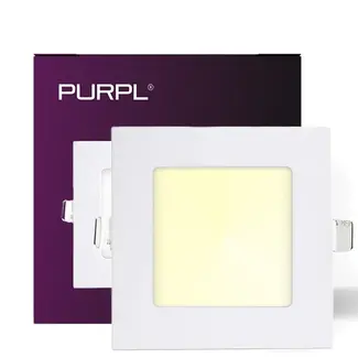 PURPL LED Downlight - 6W - 120x120 mm - 3000K Warm Wit - IP40 - Inbouw - Vierkant