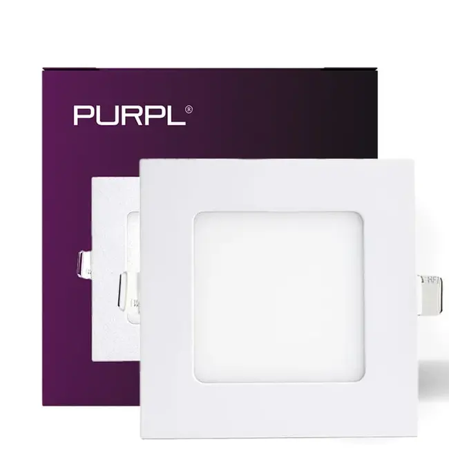 PURPL LED Downlight - 6W - 120x120 mm - 3000K Warm Wit - IP40 - Inbouw - Vierkant