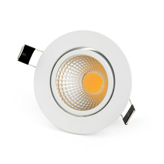 PURPL LED Inbouwspot - 5W - 2700K Warm wit - Ø85mm - Dimbaar - IP40 - Kantelbaar - Rond - Wit