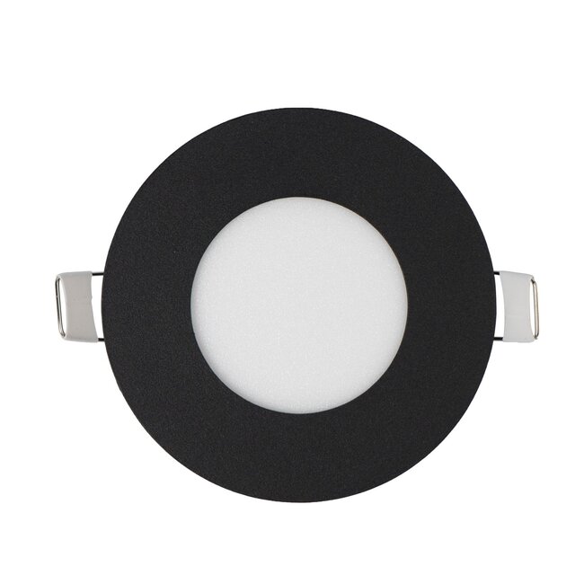 LED Downlight - 3W - ø85 mm - 3000K Warm Wit - IP40 - Inbouw - Rond - Zwart