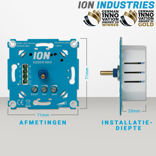 ION INDUSTRIES LED Dimmer Inbouw | 0.3-200 Watt