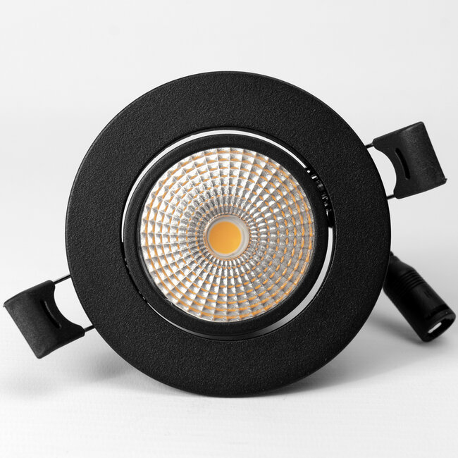 PURPL LED inbouwspot - 5W - 4000K Helder wit - Ø85 mm - Dimbaar - IP40 - Kantelbaar - Rond - Zwart