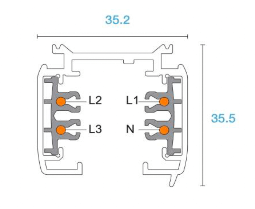 Powergear 3-Fase Rail 1,5 Meter | Wit | PRO-0415, foto 5 van 5