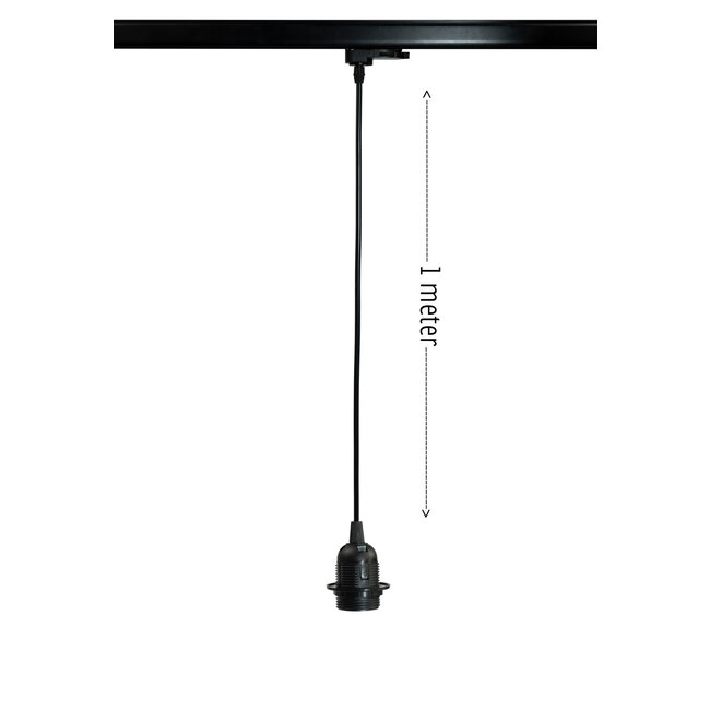 Powergear LED Railverlichting E27 Fitting met Snoer Zwart