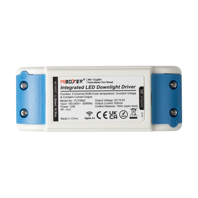 MiBoxer/Mi-Light LED Downlight - 12W - ø180mm - RGB+CCT (2700K-6500K) - IP44 - Rond - Zigbee 3.0 - FUT066ZR