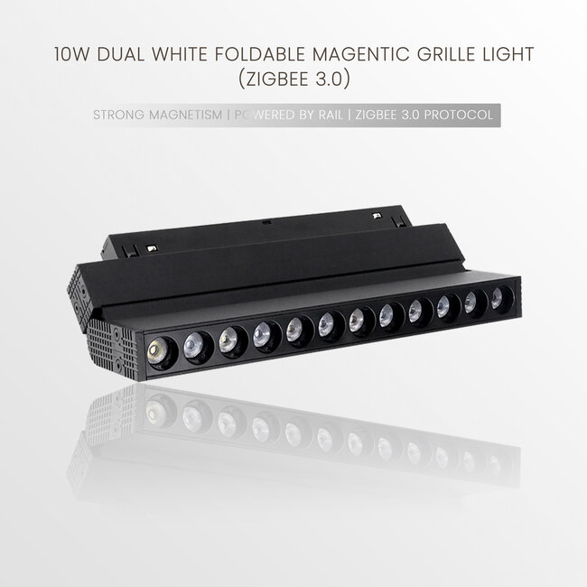 MiBoxer/Mi-Light 48V Magnetische LED Bar kantelbaar - CCT (2700K-6500K) - 10W - 800 lm - Zigbee 3.0 - Dimbaar - IP44 - Zwart