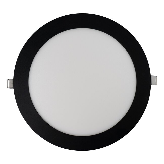 LED Downlight - 24W - ø238 mm - 4000K Helder Wit - IP40 - Inbouw - Rond - Zwart