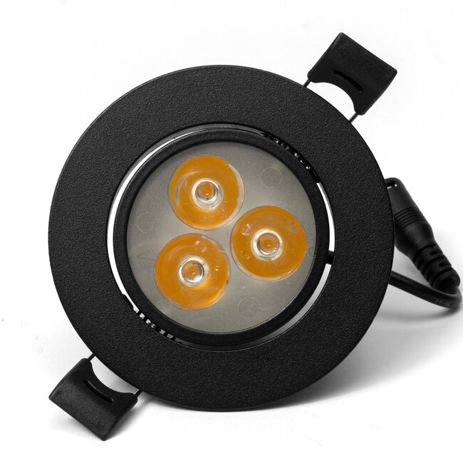 PURPL LED inbouwspot - 3W - 4000K Helder wit - Ø85 mm - Dimbaar - IP40 - Kantelbaar - Rond - Zwart