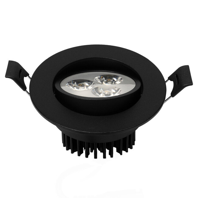 PURPL LED inbouwspot - 3W - Ø85 mm - 2700K Warm wit - Dimbaar - IP40 - Kantelbaar - Rond - Zwart