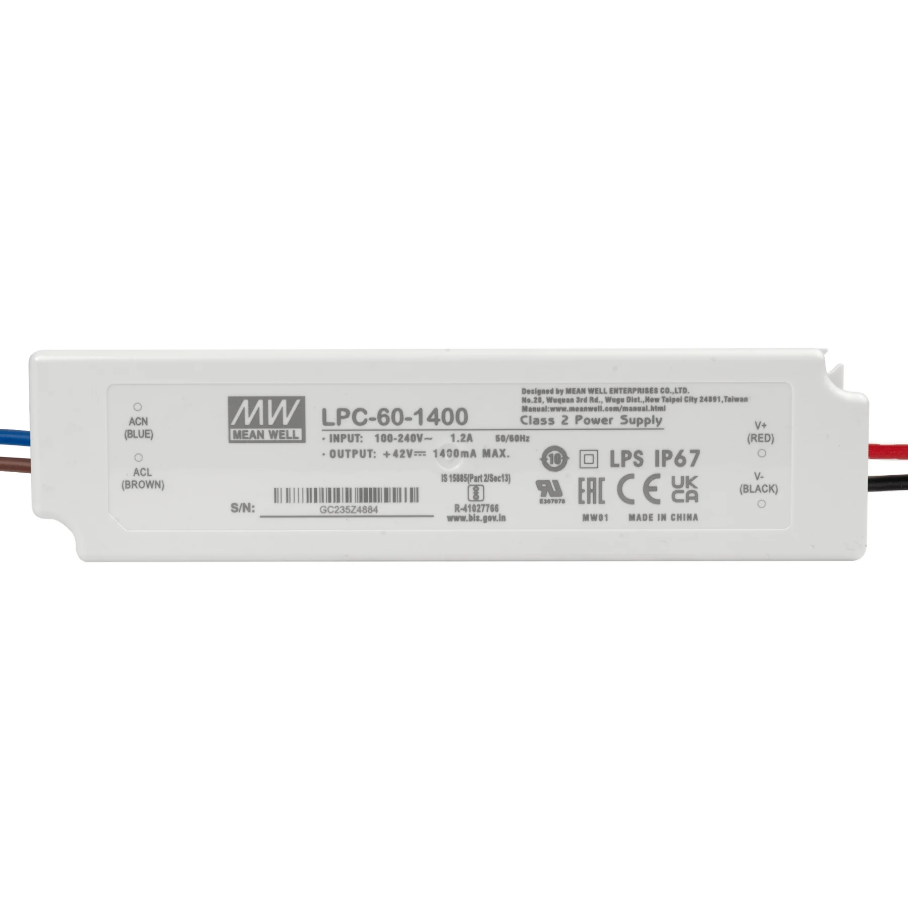 PURPL LED Driver Mean Well Voeding 60W 42V 1,4A, foto 2 van 6