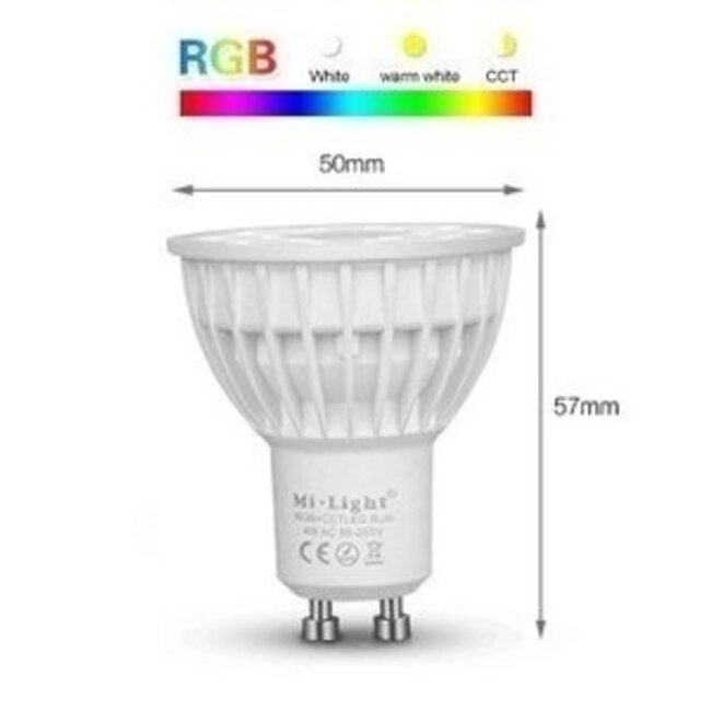 PURPL LED GU10 Spot | 4W | RGB+CCT | Mi-Light | 2.4 GHz RF | FUT103