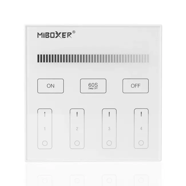 MiBoxer/Mi-Light Wandbediening | Single white | 4-zone | Wit | Batterij