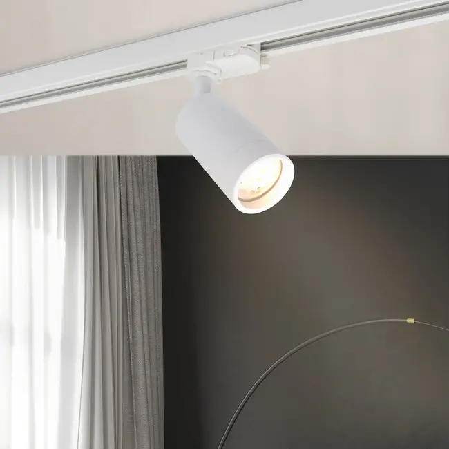 PURPL LED Rail Spot Armatuur - GU10 -  Ø54x100mm - 3-fase - Denver - Wit
