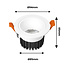 LED Downlight  - ø114mm - RGB+CCT - 12W - Rond - Anti Glare - FUT071