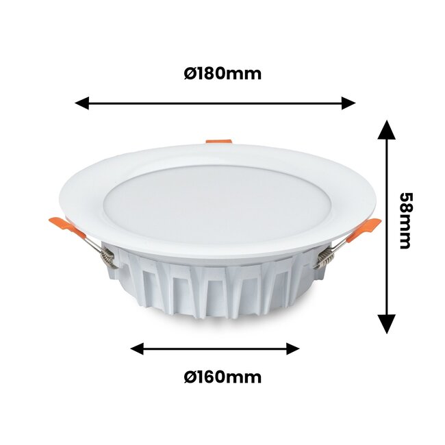 MiBoxer/Mi-Light LED Downlight - 18W - ø180mm - RGB+CCT (2700K-6500K) - IP54 - Rond - RF 2.4Ghz - FUT065