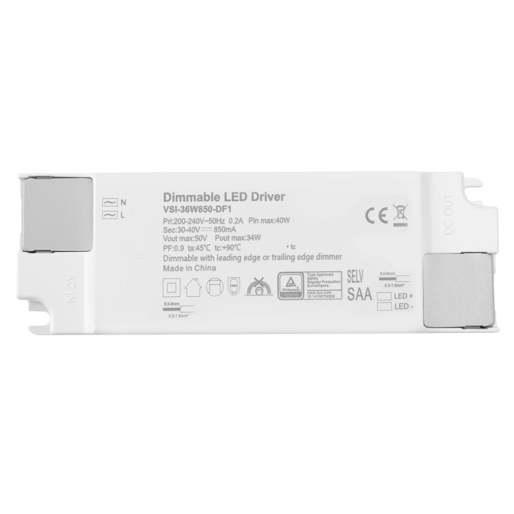 PURPL LED Driver - 33W - Triac - Dimbaar - 30-40V - 850mA - Flikkervrij, foto 2 van 4