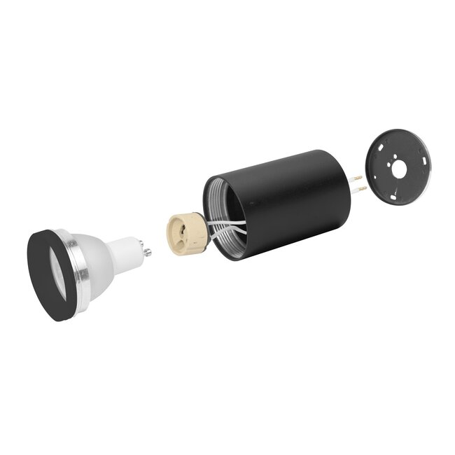 PURPL LED GU10 Mini Plafondlamp armatuur Opbouw Zwart Ø60mm
