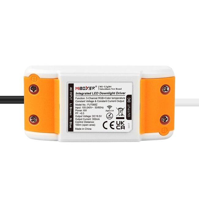 MiBoxer/Mi-Light LED Downlight - 6W - ø120mm - RGB+CCT (2700K-6500K) - IP44 - Rond - Zigbee 3.0 - FUT068ZR