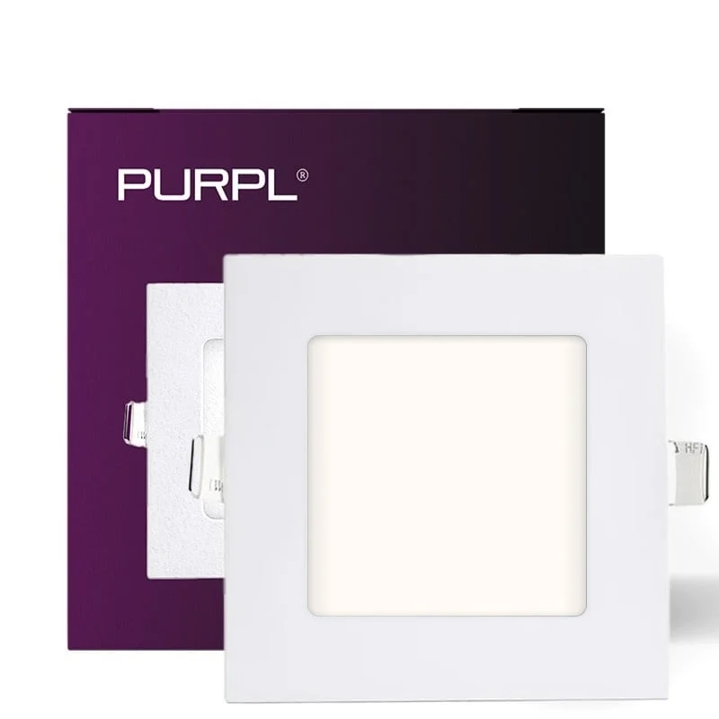 PURPL LED Downlight - 6W - 120x120 mm - 4000K Helder Wit - IP40 - Inbouw - Vierkant - Wit
