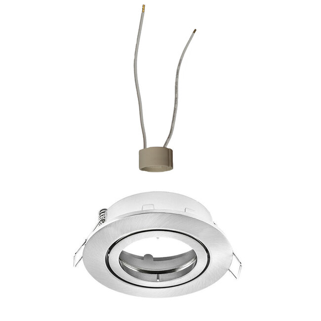 LED GU10 spot inbouw armatuur - Zink - Ø83mm - RVS - Kantelbaar IP20 Rond