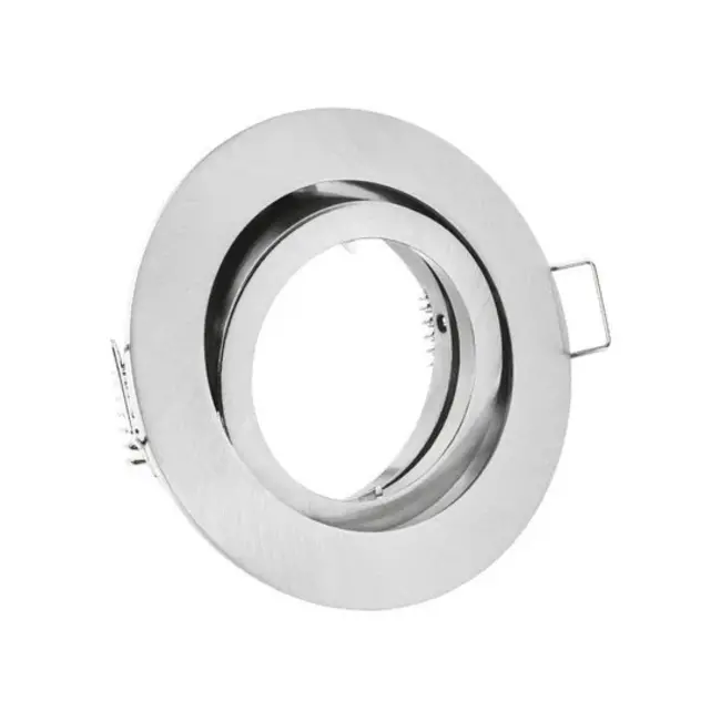 LED GU10 spot inbouw armatuur - Zink - Ø83mm - RVS - Kantelbaar IP20 Rond