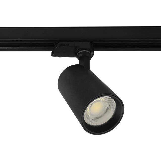 COB LED Railspot - Ø75x145mm - 4000K Helder Wit - 20W - 2750 lm 3-Fase - Zwart