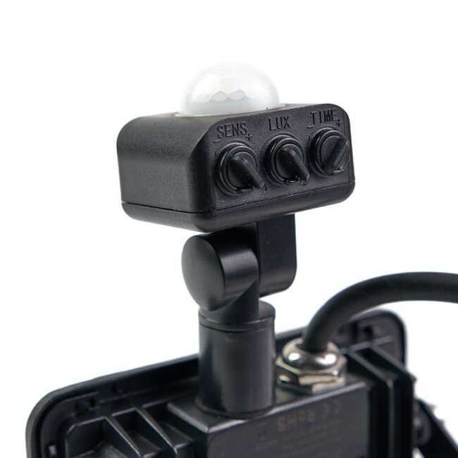 PURPL LED Breedstraler - 10W - 900 lm - 3000K Warm wit - IP44 - Met Sensor - Zwart