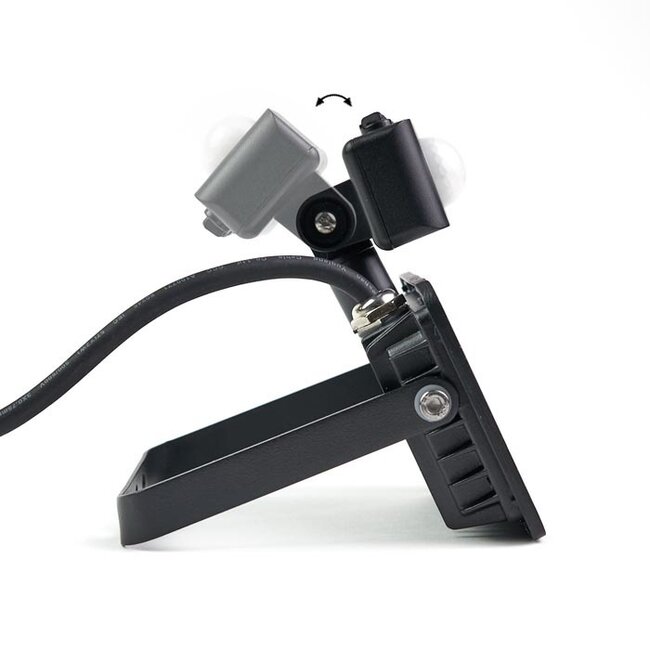 PURPL LED Breedstraler - 10W - 900 lm - 3000K Warm wit - IP44 - Met Sensor - Zwart