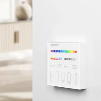 MiBoxer/Mi-Light MiBoxer Wandbediening - T4 - 4-zone - RGB+CCT - Draadloos 2,4 GHz - 220V - Wit