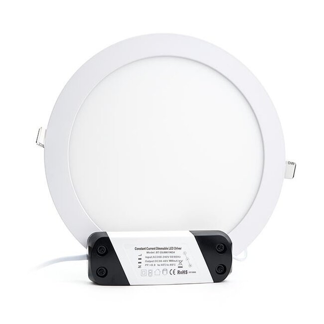 LED Downlight - 24W - ø238 mm - 6000K Koud Wit - IP40 - Inbouw - Rond - Wit